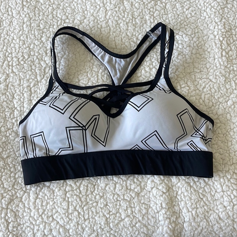 Black & White Pink Sports Bra